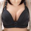 Plus Size Front Closure Wire-Free Bra for Middle-Aged & Elderly: Side Support, Comfortable Thin Cup, Perfect for Moms