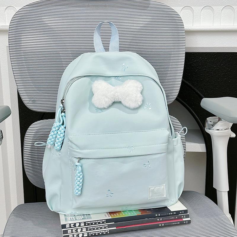 Schoolbag New Japanese Schoolbag Women's Simple Fresh and Versatile Junior High School Students Ins Bow Backpack Casual Backpack