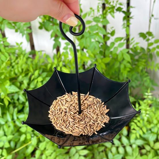 Umbrella Bird Feeder Outdoor Hanging Bird Feeder Decorative Open Bird Feeder for Balcony Garden Backyard