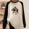 Women's Oversized Fleece-Lined Long-Sleeve T-Shirt - Autumn/Winter Trend