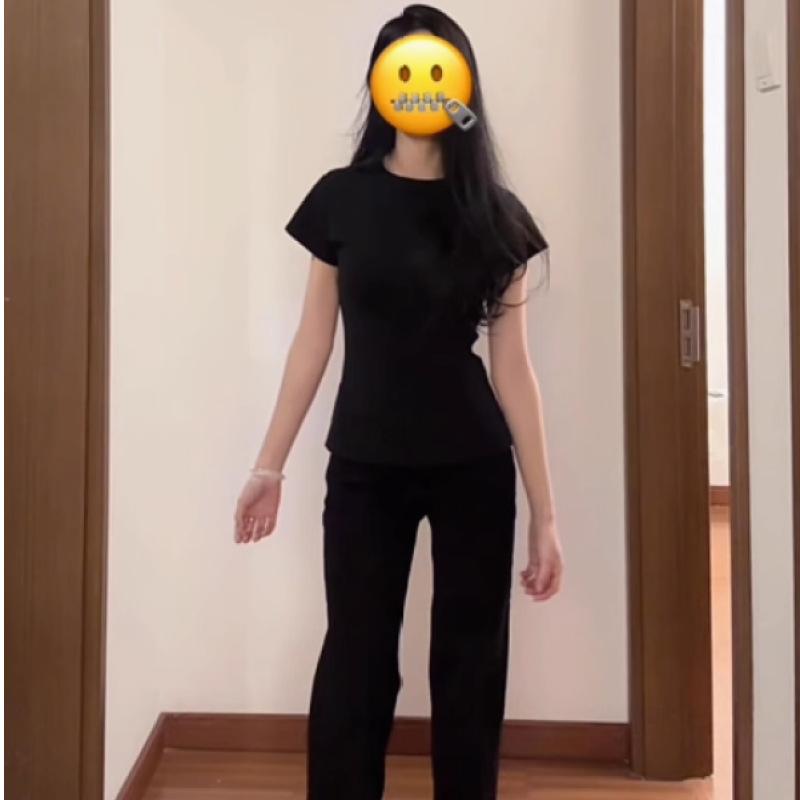 

Black T-shirt Women s Front Shoulders and Waist Slim Short Sleeves Bottoming Hot Girl Design New Summer Slim Fit Inner Wear XL білий