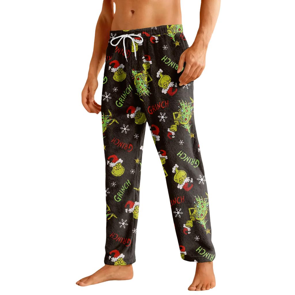 Men's Drawstring Pocket Flannel Casual Pants