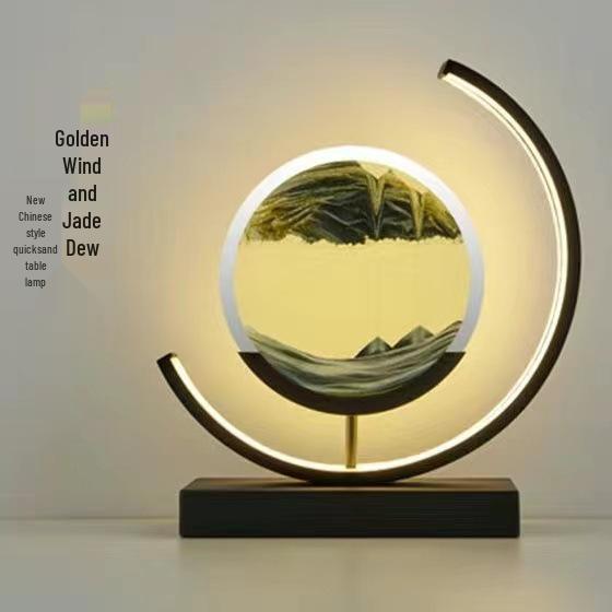 Chinese Landscape Flowing Sand Lamp: Creative Hourglass Decor for Desk, Living Room, Bedroom, or Wine Cabinet.