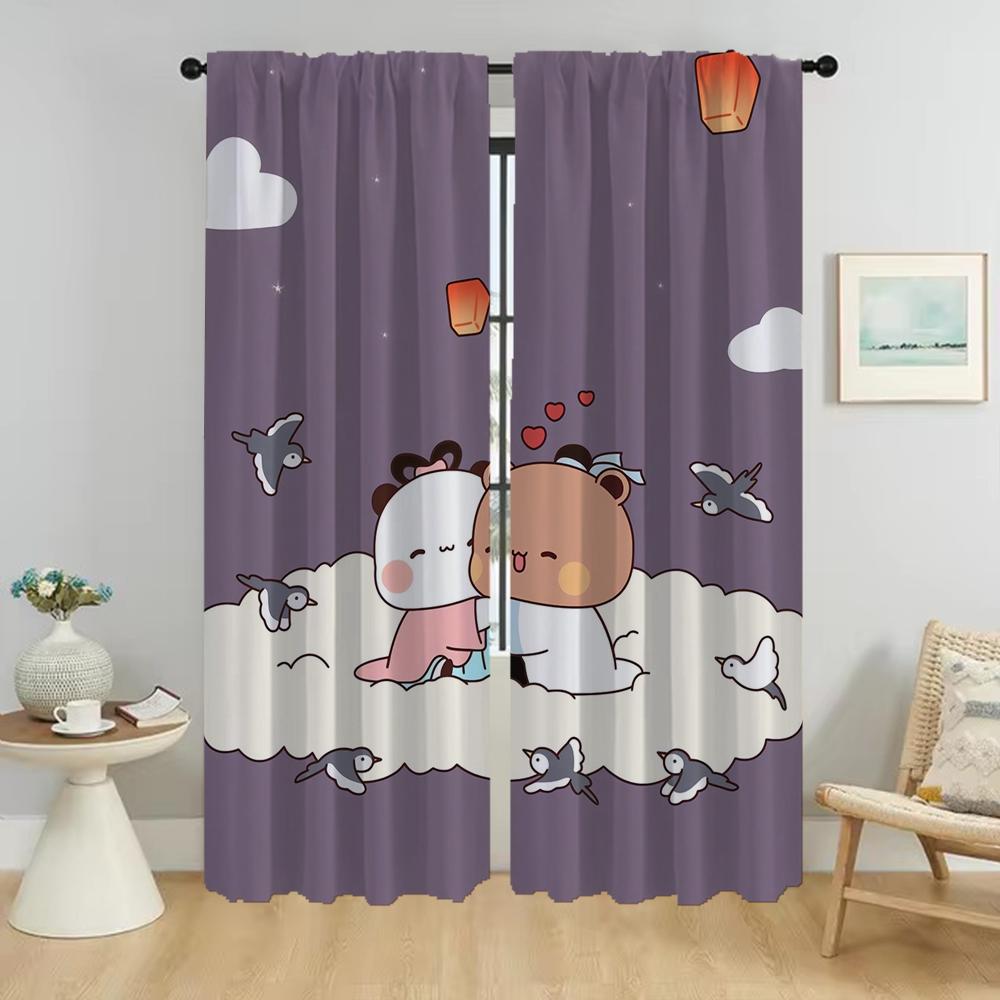 Set Of 2 Elegant Curtains Bubu Dudu Living Room Curtain Partition Tulle Bedroom Shades Kitchen Light Blocking For Great Made Polyester