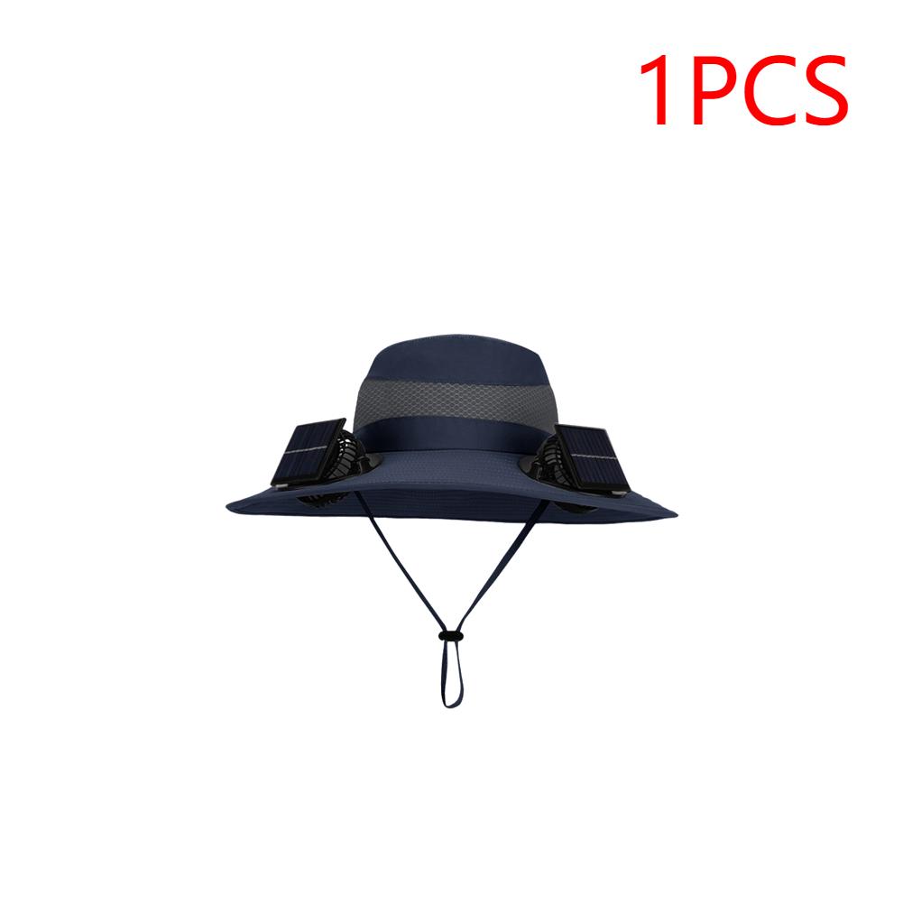 Wide Brim Solar Fan Hat Detachable Solar-Powered Fan UV Resistant Summer Outdoor Hiking Fishing Sun Hat Portable Chargeable Caps