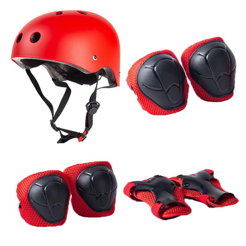 

Дитячий семикомпонентний набір захисного спорядження для скейтборду та велосипеда: Шолом, Накладки на руки, Налокітники, Наколінники для хлопчиків та дівчаток. M (8-12 years, 20-40 kg)