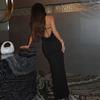 Women Sexy Solid Color Strapless Backless Slim Fit High Waist Long Dress