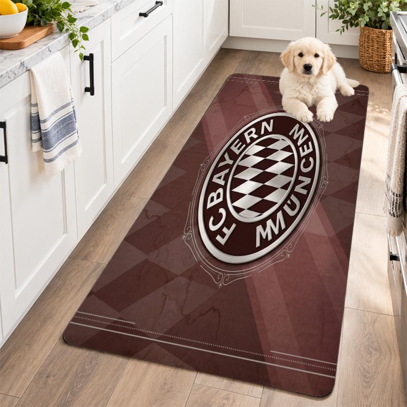 Flannel Kitchen Mat Bayern Munich Soft Area Rug Non Slip Floor Carpet Home Decoration