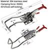 Self-locking 304 Stainless Steel Fixture Lock Buckle Box Buckle Clamp Tool for Quick Press Door Bolt