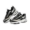 Skechers DLites 4.0 Leather Lace-Up Shock Absorbing Durable Low-Top Dad Shoes Women Sneaker White Black 896144-BKW