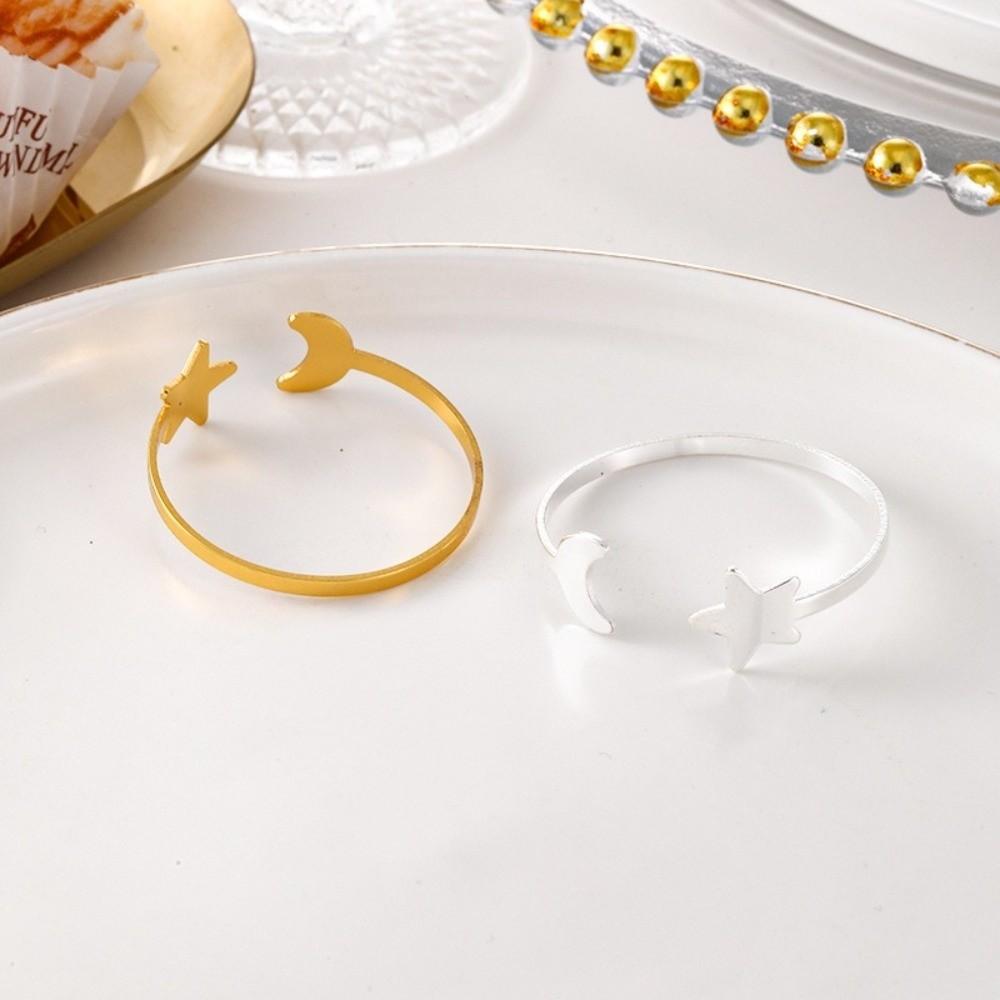6PCS Modern Moon Napkin Rings Minimalist Table Napkin Holder Party Supplies Serviette Ring  Wedding