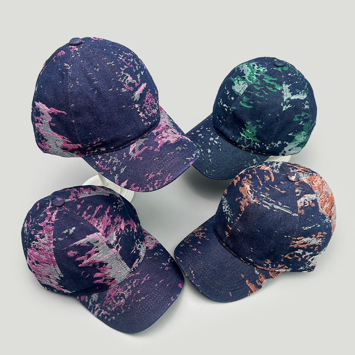 Charm Clothings Women's Green Jacquard Irregular Pattern Retro Baseball Cap Men's And Sunshade Color Matching Travel Casual Personalized Cap 52-60Cm