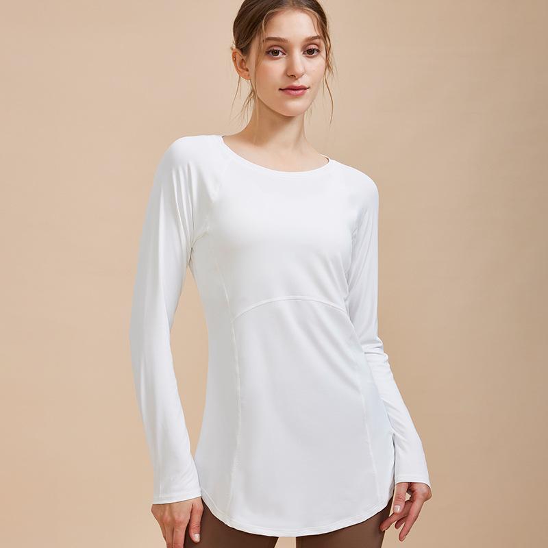 

Женский облегающий топ для йоги с длинным рукавом на весну/лето с красивым дизайном спины - Дышащая, быстросохнущая футболка для фитнеса и бега XL