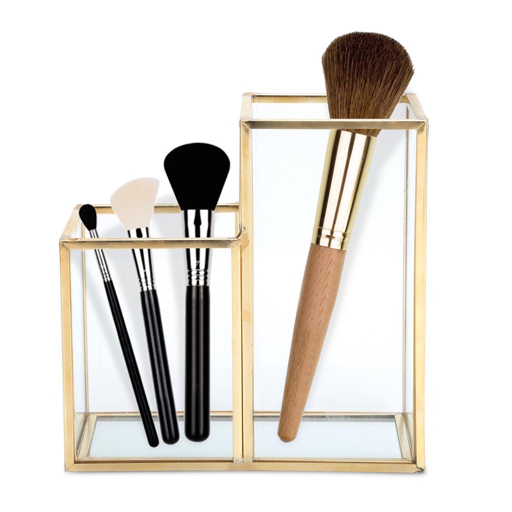 Glass Storage Container Garden Polygonal Column Golden Brass Bar Welding Flower Room Box