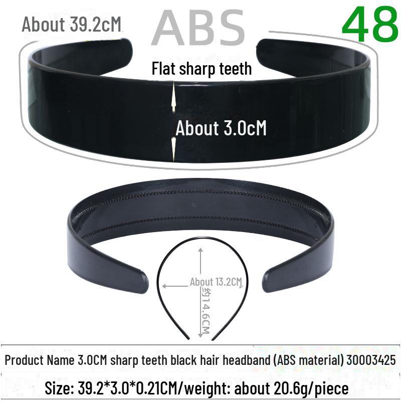 Handmade 2.5CM Toothless Black Hairband - PS Material Hair Accessory