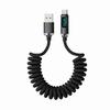 Crystal Shine 120W USB-C Fast Charging Cable with Digital Display for Apple 15/16 & Huawei Honor.