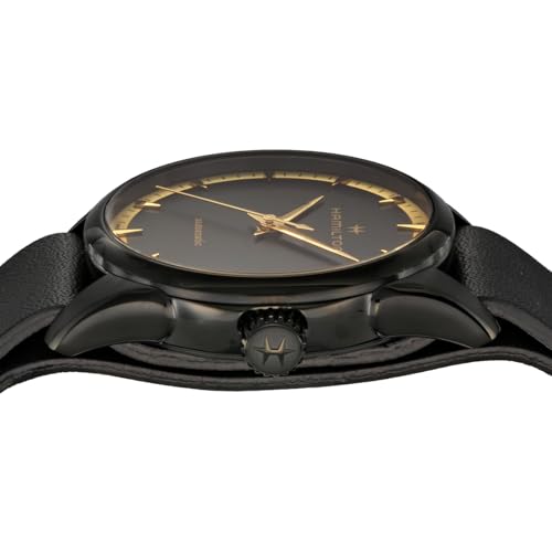 HAMILTON Men's Jazzmaster Watch (H32255730) Automatic, 5 ATM Water Resistant, Sapphire Crystal, Black Dial, Stainless Steel