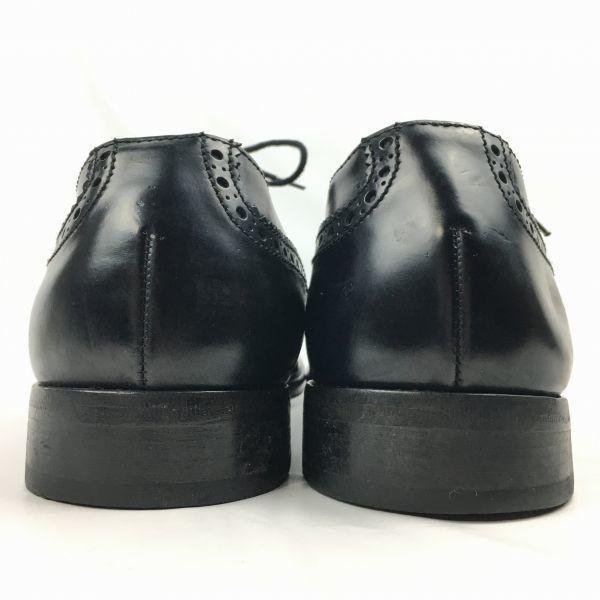 LOTTUSSE Premium Semi-Brogue Cap Toe Business Shoes Black Size 10 (Approx. 28.5cm) Men's(USED)