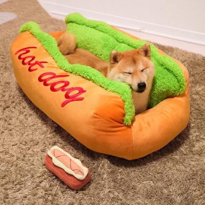 Pet Bed Hot Dog House Lounger Bed Kennel Mat Soft Fiber Pet Dog Puppy Warm Removable for Cats