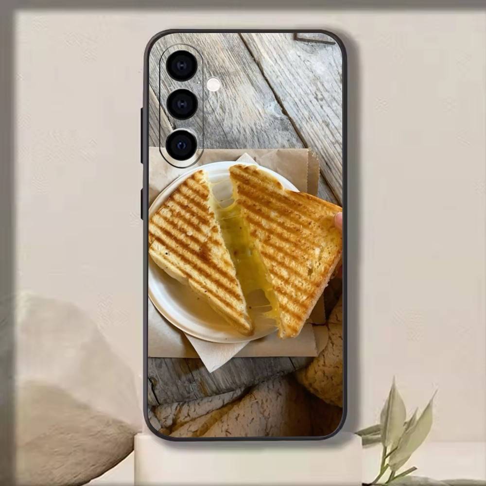 Yellow bread   Phone Case Black Silicone Soft For Samsung Galaxy A73,A72,A71,A70,A53,A52,A51