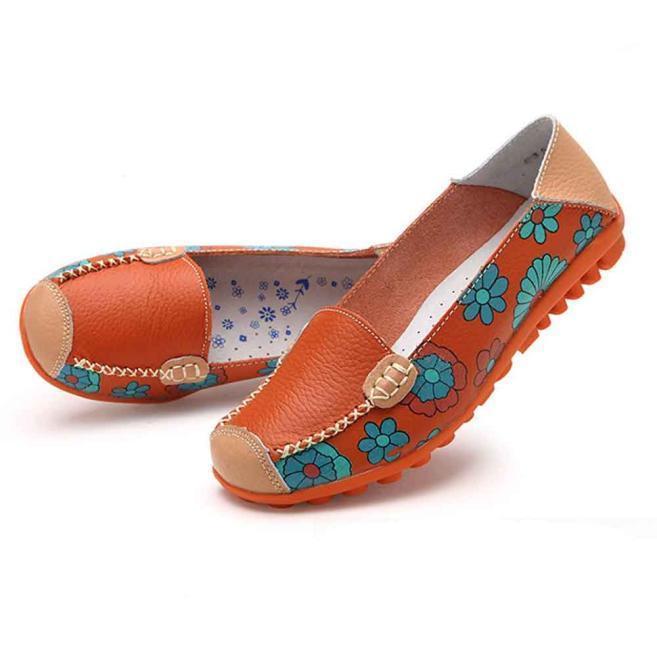 Elegant Women Leather Shoes Loafers Soft Leisure Flats Female Casual Shoes Size 36-44