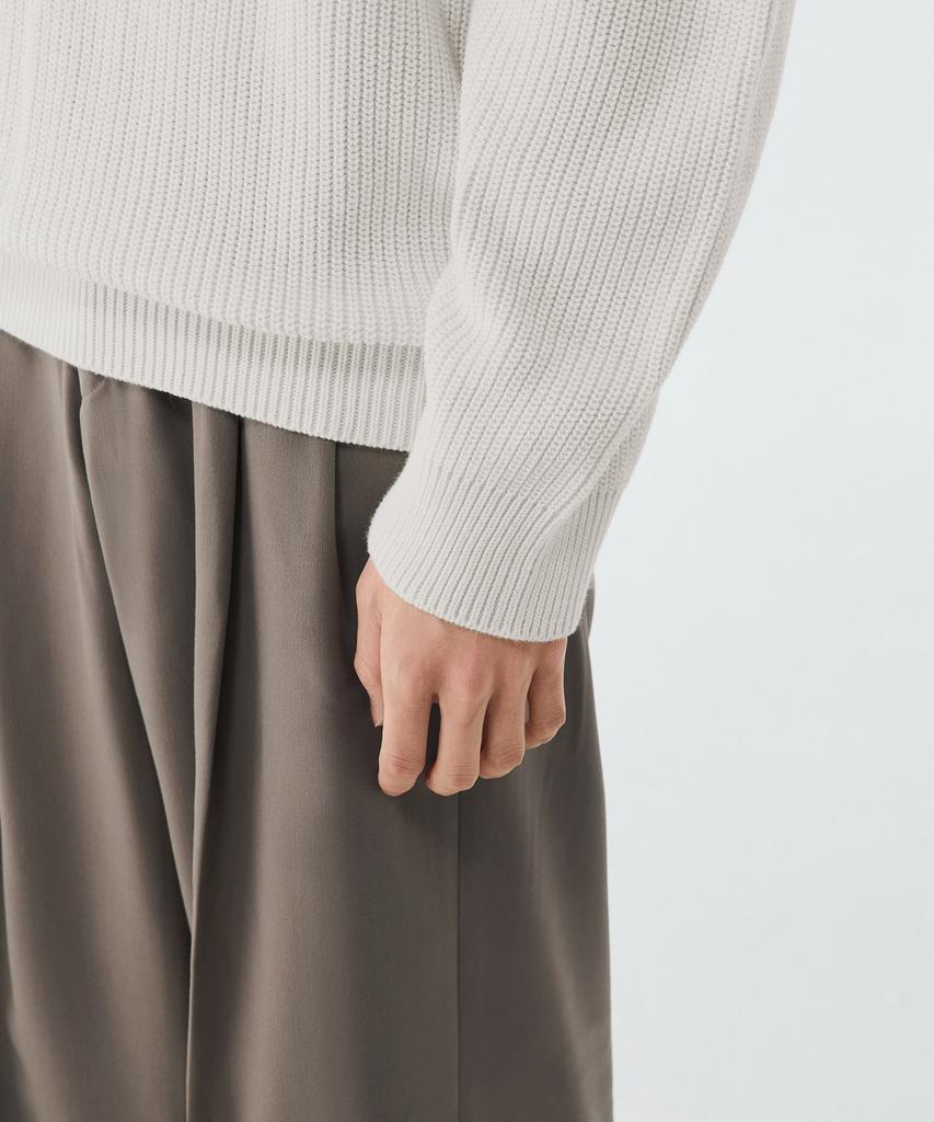 MUSINSA STANDARD Cotton Ribbed Crew Neck Knit [Cream]