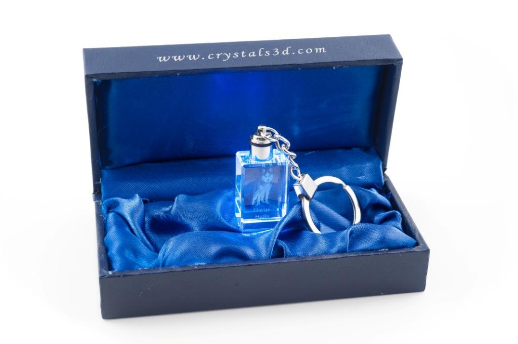 Siberian Husky, Chukcha - Kryształowy brelok ze zdjęciem psa, podświetlany brelok, wyjątkowy prezent od marki Art-Dog