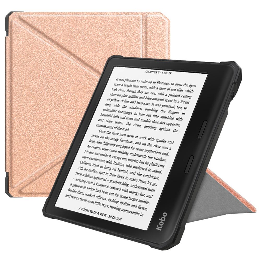 For Kobo Libra 2 N418 Case Soft TPU+PU Leather Tablet Cover with Origami Stand