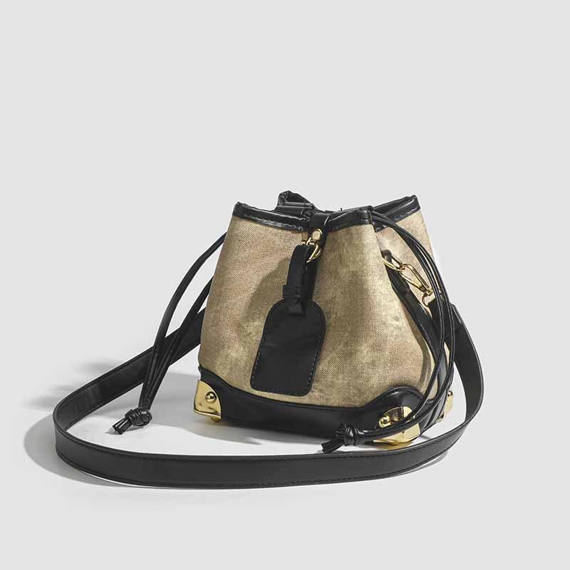 Oil Painting Exhibition Bucket Bag Female Fashion Texture Foreign Style Crossbody Bag Simple Fashion