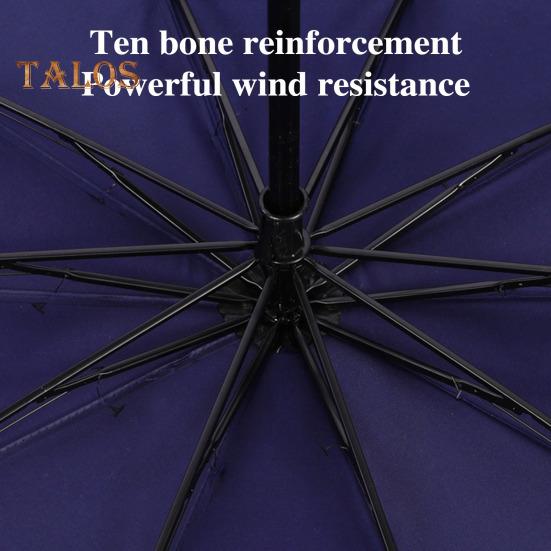 Parapluie pliant extra large à double auvent, protection UV et coupe-vent avec bandes réfléchissantes, 10 baleines, imperméable, pour le soleil et la pluie