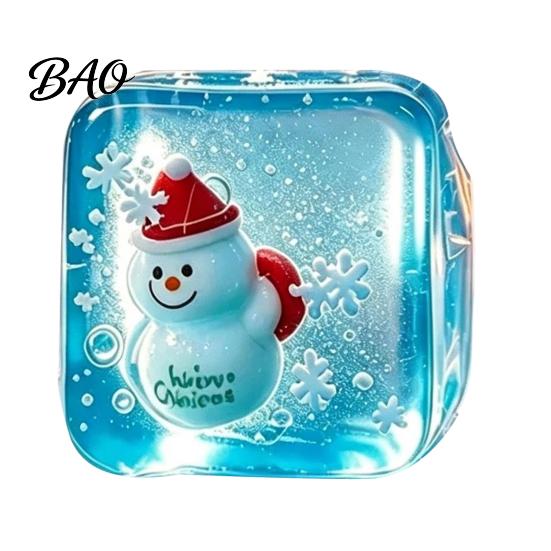 Stress Relief Cube Toy for Halloween Christmas, Anxiety Reduction Ice Squeeze Toy, Slow Rising Clear Sensory Holiday Gift Elastic TPR