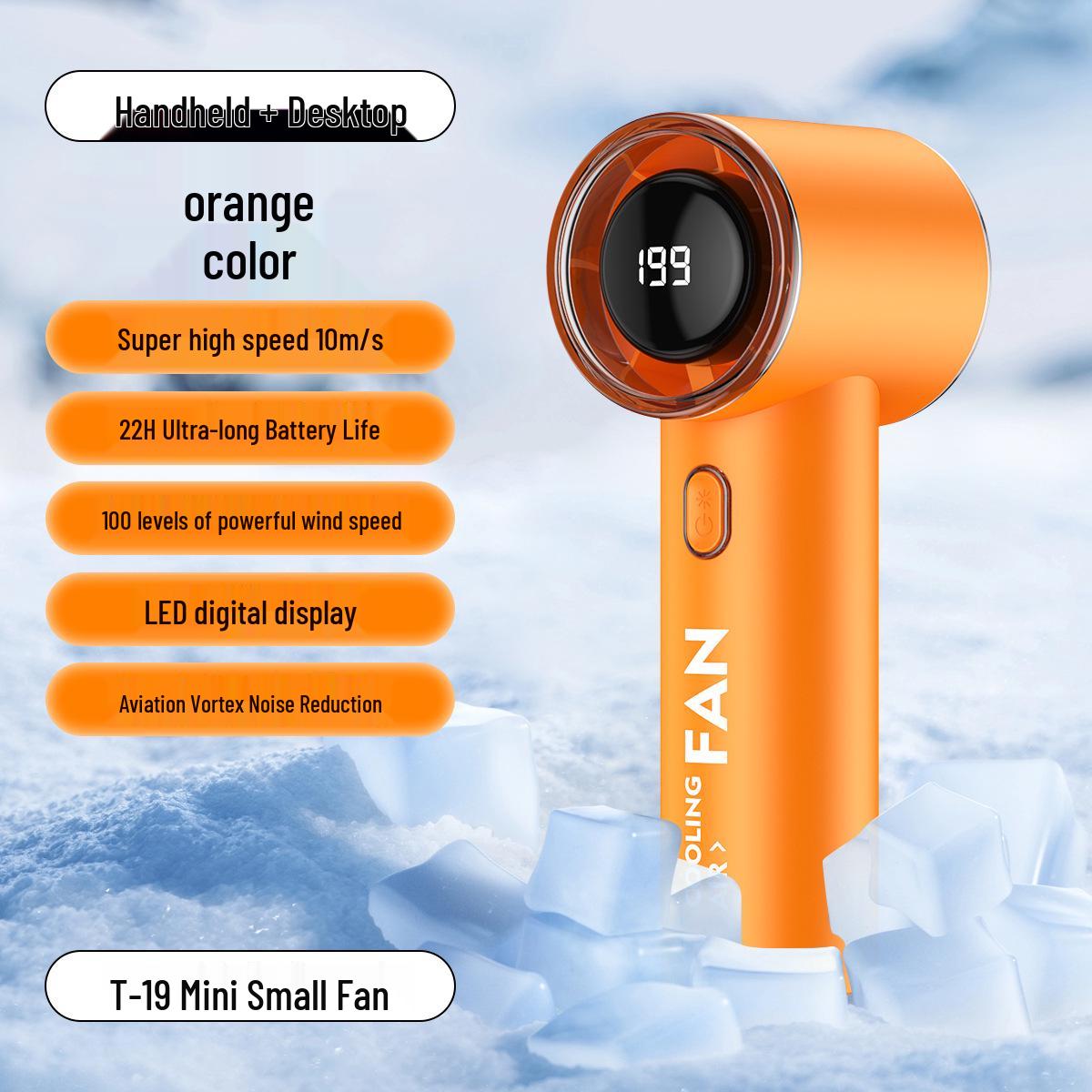 2026 T19 Handheld USB Mini Fan: 199-Speed, Portable, Powerful for Outdoor Use in Southeast Asia 55.5*59*143