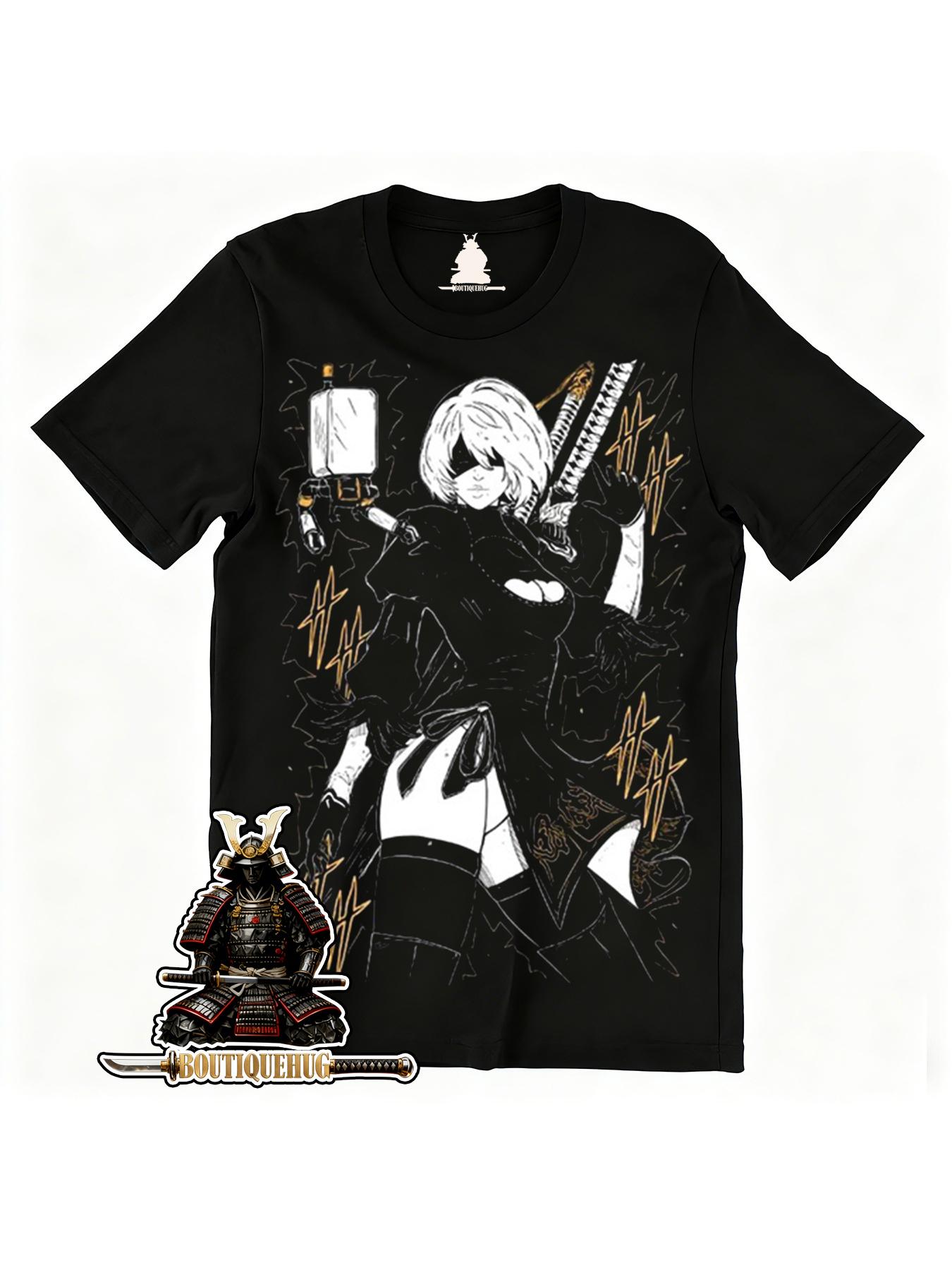 Unisex cotton comic top, Japanese animation themed clothing S