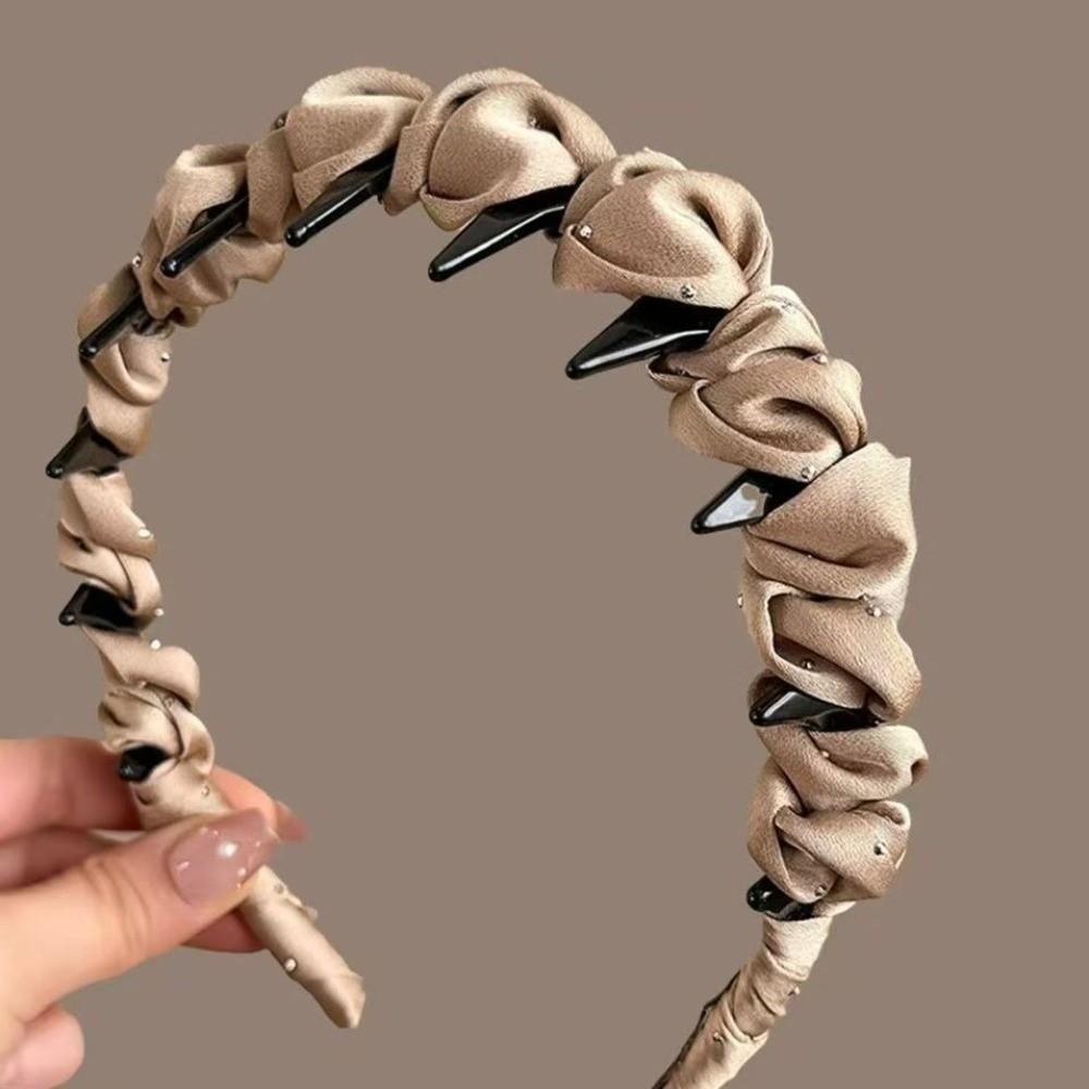 Adjustable Rhinestones Toothed Headband Comfortable Non-slip Hair Band  Fashion Accessory