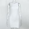 Sommer Ärmellos Sexy Tasche Hüfte Kurz Kleid Einfach Schlankmachend Tanktop O-Ausschnitt Mini Kleider Basic Mode Bodycon Party Elegant Kleidung
