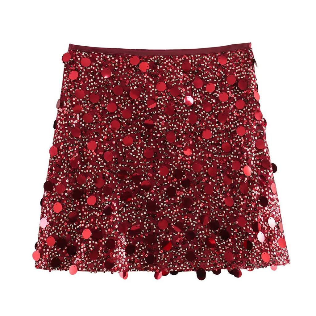 Women's Multi-colored Sequined Hip Skirt Mini Sexy Skirt