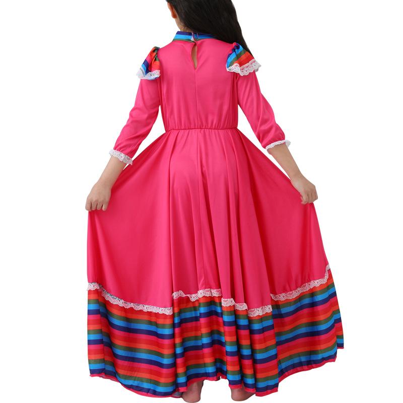 Children's Fuchsia Mexican Folk Dance Dress - Day of the Dead Costume