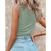 Women's Fashion Casual Summer Spring Solid Color Print Sleeveless V-Neck Blouses & Shirts