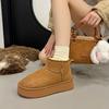 Women's Fashion Lightweight Height-enhancing Soft Sole Winter Warm Fur One Snow Boots Velvet Lined Non-slip Casual Sports Cotton Boots