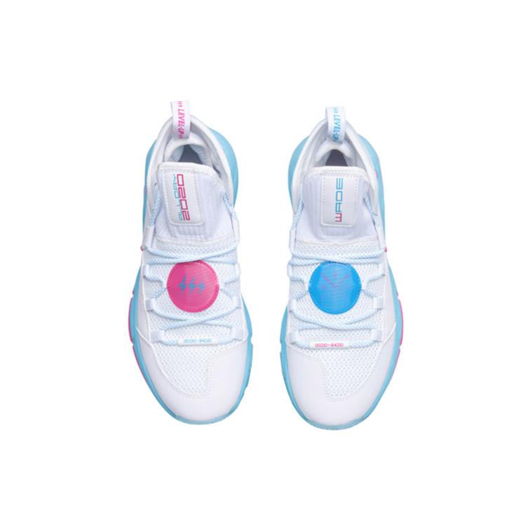 Li Ning ALL DAY 5 Synthetic Leather Slip Resistant Abrasion Resistant Mid top Basketball Shoes Men's White ABPQ015-2