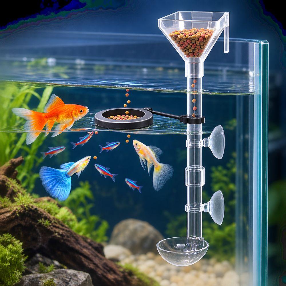 Retractable Aquarium Fish Feeder Plastic Turtle Food Feeder New Fish Feeding Tube Aquarium Feeding