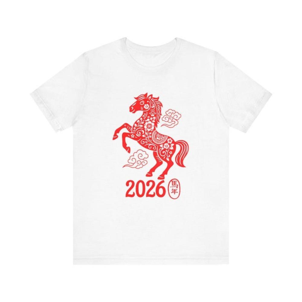 

Lunar New Year 2026 Tshirt Chinese New Year 2026 Horse Graphic T Shirts Women Unisex Casual Cotton Creative Streetwear Tops Tee S