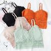 Moda donna pizzo floreale bralette top estivo scollo a V canotte crop top reggiseno cinturino per spaghetti donna canotta gilet reggiseno intimo