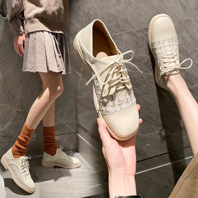 Small Leather Shoes Women's Style Autumn and Winter New Flat-soled Single Shoes Small Fragrant Style Thick-soled Loafers One-pedal Women's Shoes