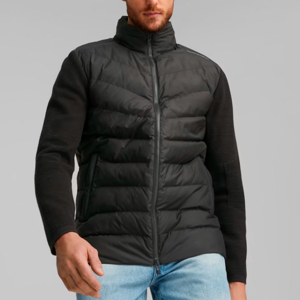 Puma Porsche Design Color Block Outdoor Casual Sports Zip-Up Stand Collar Warm Waterproof Windproof Jacket Men Jackets Black 53808420