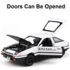1:32 Initial D AE86 Crown Kluger Car Model Toy Metal Diecast Rubber Tires Pull Back Music Light Vehicles Toys Gifts For Kids Boy