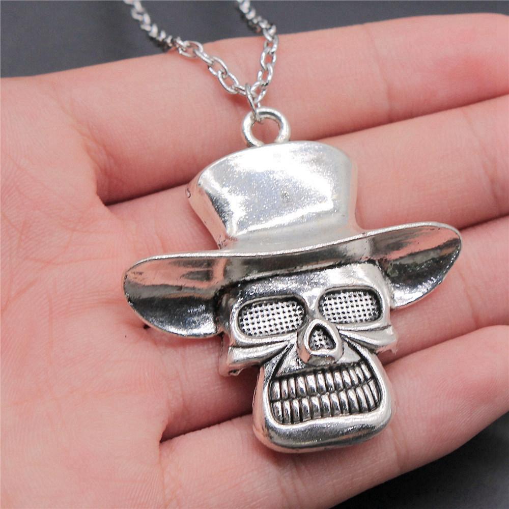 Eagles Gothic Skull Pendant Antique Bronze Metal Bridal Collar Necklace High Quality Statement Piece