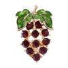 Rhinestone Grape Brooch Pin Zinc Alloy KC Gold Plated For Clothes Scarf Bag Decoration