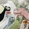 Le Menor Fluffy Winter Home Socks Flower Sleep Socks