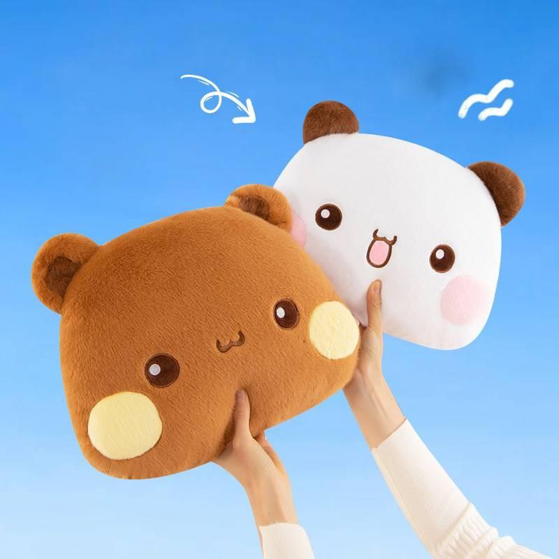 Cute Two Bubu Plush Bear Pillow Cozy Short Plush Stuffed Animal For Kids Room